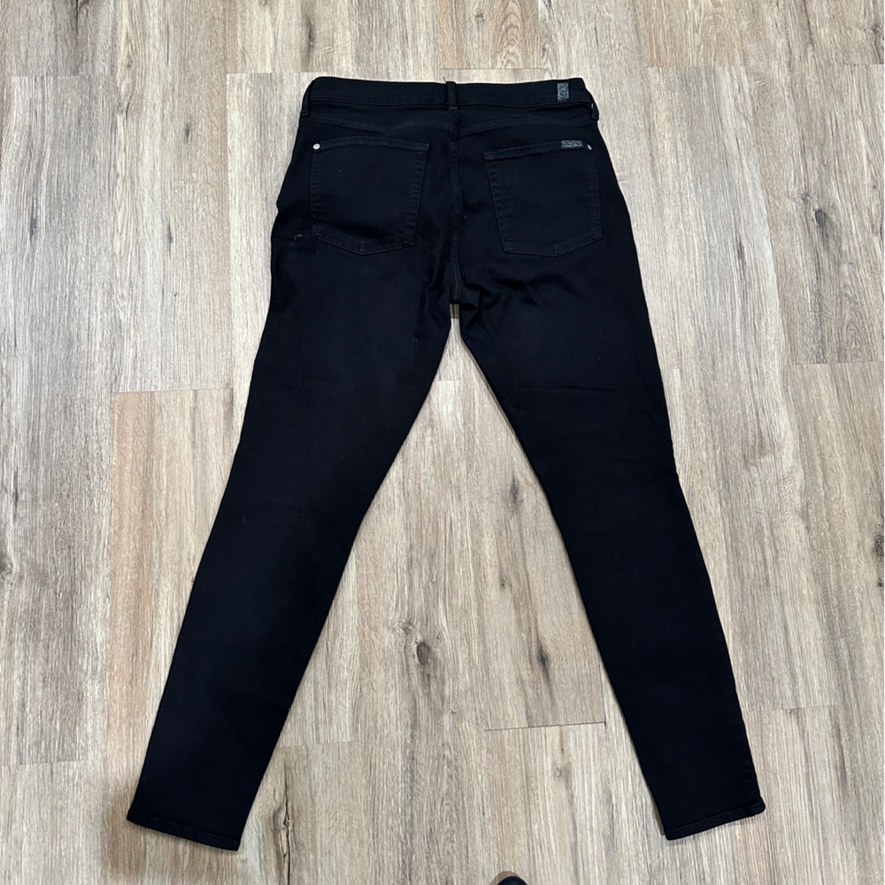 7 For All Mankind Jet Black Denim - Picture 7 of 9